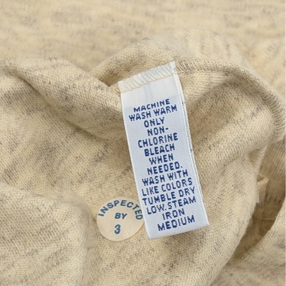 Vintage Polo Ralph Lauren Turtleneck Mens Large Cream Heather USA Made - Picture 7 of 8